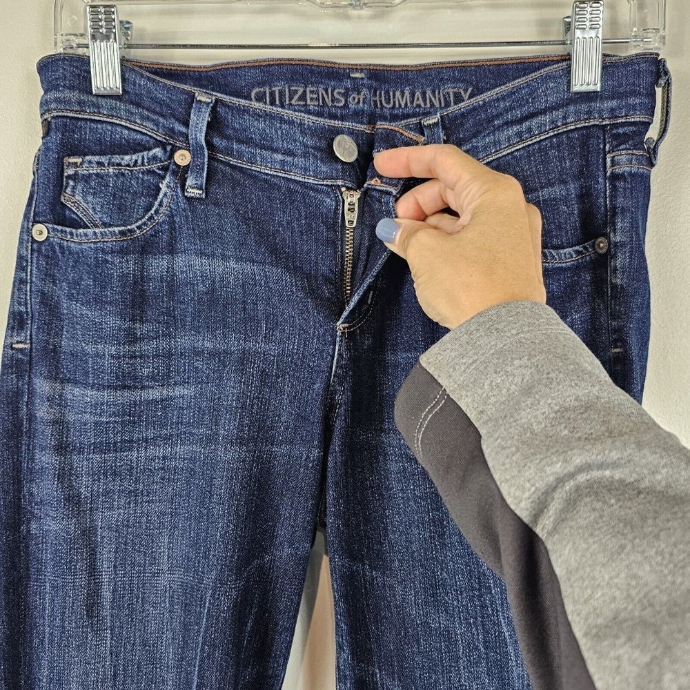 Citizens of Humanity Ava Low Rise Straight Leg Blue Jeans Womens Size 26 Frayed - Picture 7 of 16